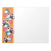 Notizblock mit orangefarbenem Rand (Vorderseite)