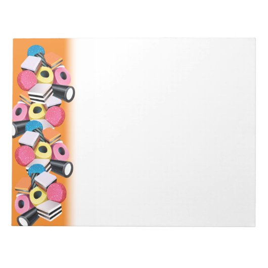 Notizblock mit orangefarbenem Rand (Vorderseite)