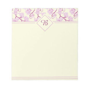 Notizblock mit rosa Blüten