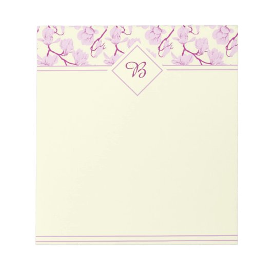 Notizblock mit rosa Blüten (Vorderseite)