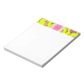 Notizblock mit rosa Flamingo-Monogramm (Rotiert)