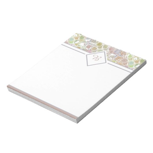 Notizblock mit rosa und grünem Retromuster (Rotiert)