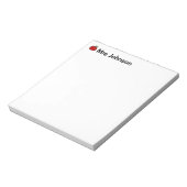 Notizblock mit rotem Apfel für Lehrer | Personalis (Rotiert)