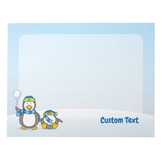 Notizblock mit Schneeballpinguinen (Vorderseite)