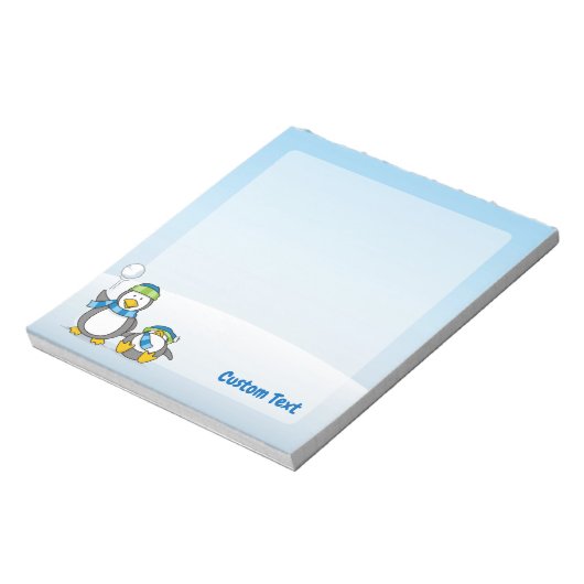 Notizblock mit Schneeballpinguinen (Rotiert)