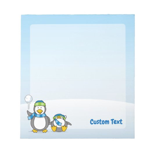 Notizblock mit Schneeballpinguinen (Vorderseite)