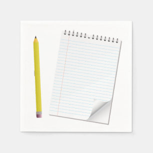 Notizblock-und Bleistift-Papierservietten Serviette