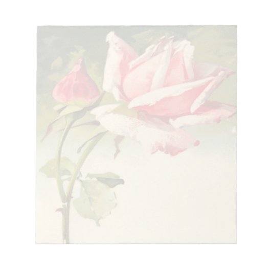 Notizblock Vintage Rosa Rose (Vorderseite)