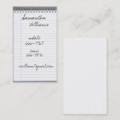 Notizblock-Visitenkarten des gewundenen Visitenkarte (Vorne/Hinten)