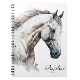 Notizbuch - Aquarell Weißes Pferd Notizblock
