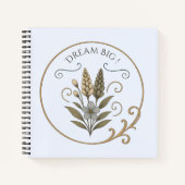 Notizbuch, blumig, elegant, träume groß. notizblock (Vorderseite)