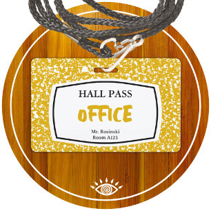 Notizbuch Büro-Hall-Pass für Erzieher Ausweis