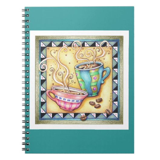 NOTIZBUCH - COOLE BOHNEN! KAFFEE-KUNST NOTIZBLOCK (Vorderseite)