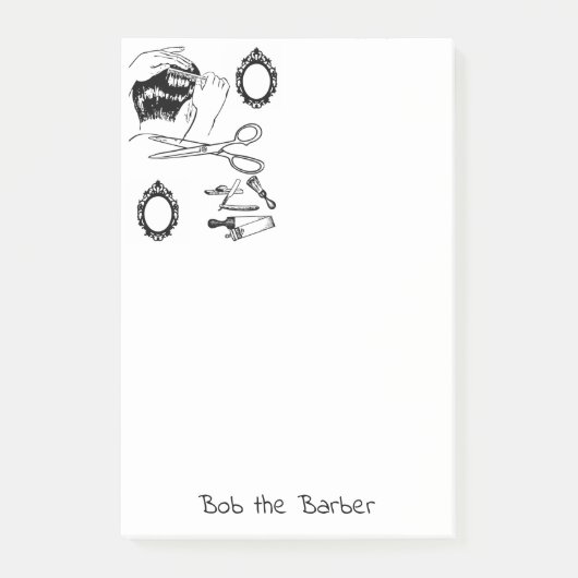Notizbuch Farben Barbershop Barber Post-it Klebezettel (Vorderseite)