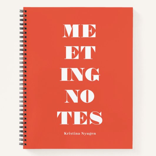Notizbuch für moderne Typografie in Orange für Bes (Vorderseite)