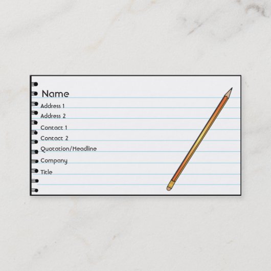 Notizbuch - Geschäft Visitenkarte (Vorderseite)