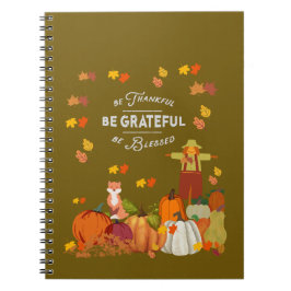 Notizbuch Herbst Journal Scarecrow Seien dankbar Notizblock