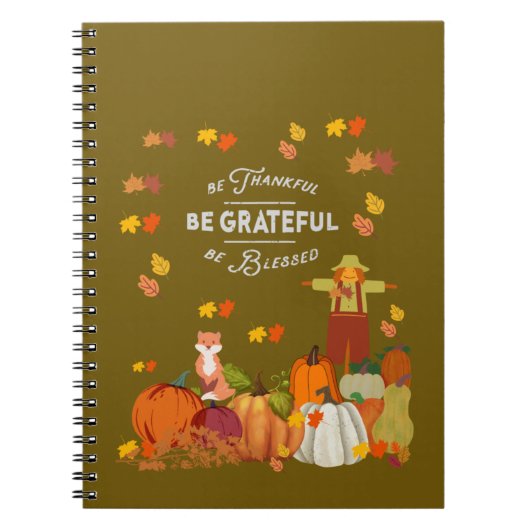 Notizbuch Herbst Journal Scarecrow Seien dankbar Notizblock (Vorderseite)