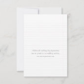 Notizbuch-Hochzeits-Einladungs-Einsatz Einladung (Rückseite)