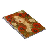 Notizbuch im Jugendstil mit Spiralbindung Notizblock (Rechte Seite)