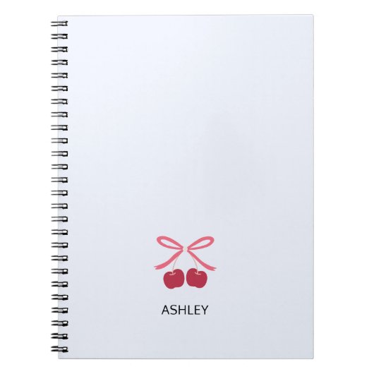 Notizbuch Journal | Süße Kirschschleife Cute Notizblock (Vorderseite)