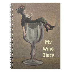 Notizbuch Journal Wein Rezept Buch Antik Spaß