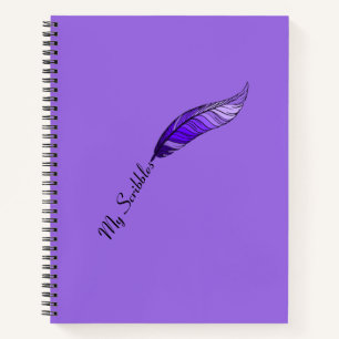 Notizbuch - Lila Federkugelschreiber