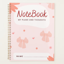 "Notizbuch: Meine Pläne und Gedanken" | Süße rosa Planer