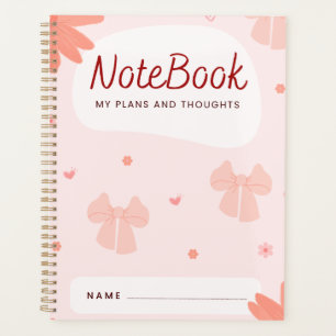"Notizbuch: Meine Pläne und Gedanken" Süße rosa Planer