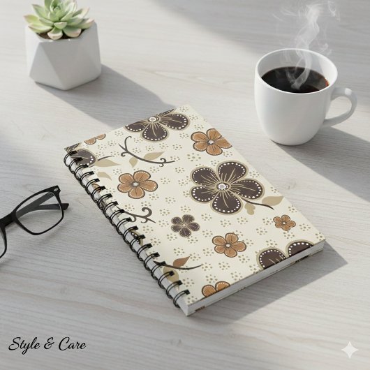 Notizbuch mit abstraktem Blumenmuster Modern Bloom