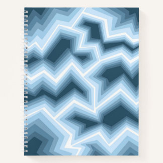 Notizbuch mit blauem geometrischen Design