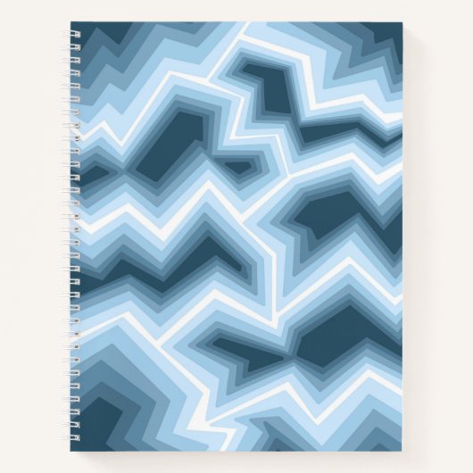 Notizbuch mit blauem geometrischen Design (Vorderseite)