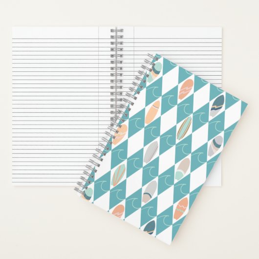 Notizbuch mit Boho-Strand- und Surfbrett-Design (Innen)