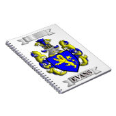 Notizbuch mit Evans Nachname und Schild Notizblock (Rechte Seite)