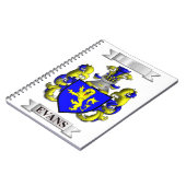 Notizbuch mit Evans Nachname und Schild Notizblock (Linke Seite)