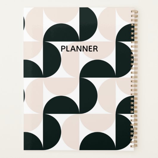 Notizbuch mit geometrischem Muster Planer (Rückseite)