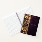 Notizbuch mit goldenem Blumenschmuck und Perlen (Innenseite)