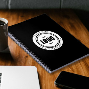 Notizbuch mit individuellem Logo in schwarz Notizblock