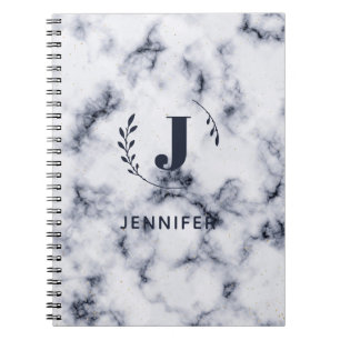 Notizbuch mit individuellem Monogramm und Marmormu Notizblock