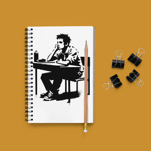 Notizbuch mit individuellem Text im Grunge-Student Notizblock