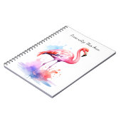 Notizbuch mit individuellem Wasserfarb-Flamingo Notizblock (Linke Seite)