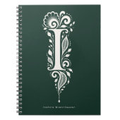 Notizbuch mit Linolschnitt-Botanik-Monogramm Buchs Notizblock (Vorderseite)