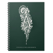 Notizbuch mit Linolschnitt-Botanik-Monogramm Buchs Notizblock (Vorderseite)