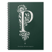 Notizbuch mit Linolschnitt-Botanik-Monogramm Buchs Notizblock (Vorderseite)