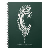 Notizbuch mit Linolschnitt-Monogramm Buchstabe C B Notizblock (Vorderseite)
