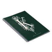 Notizbuch mit Linolschnitt-Monogramm Buchstabe K B Notizblock (Rechte Seite)