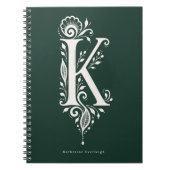 Notizbuch mit Linolschnitt-Monogramm Buchstabe K B Notizblock (Vorderseite)