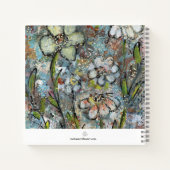 Notizbuch mit Mixed-Media-Blumenkunstwerk (Rückseite)