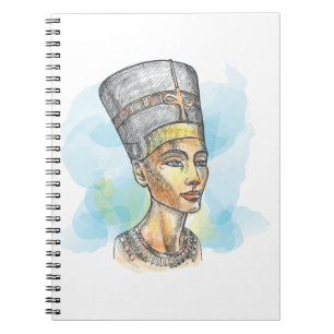 Notizbuch mit Nefertiti-Illustration Notizblock