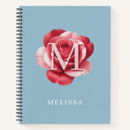 Notizbuch mit personalisiertem Roseninitial | Mode